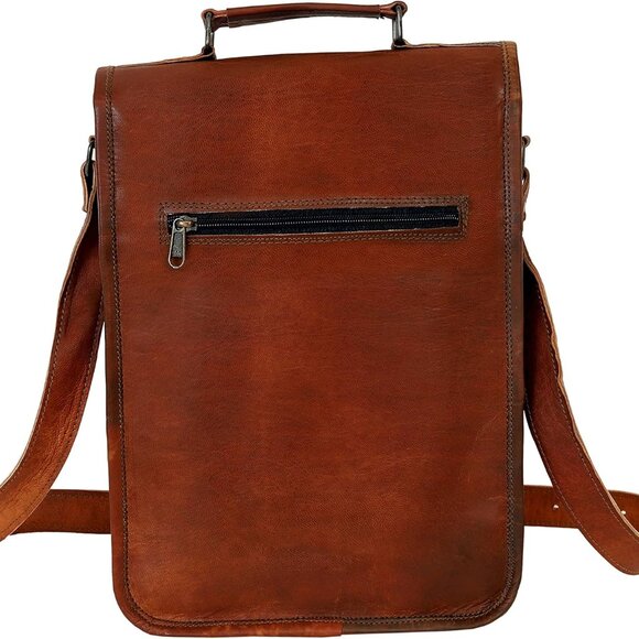 Leather Messenger Satchel Shoulder Bag Laptop Case Tablet Bag Office Briefcase G - Picture 4 of 7